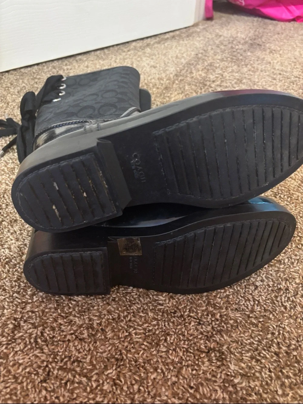 Coach Black Logo Tall Rain Boots - Picture 4 of 4